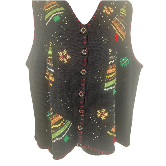 Original Studio Joy 90s Vintage Ugly Christmas Festive Holiday Sweater Vest XL - Picture 9 of 16